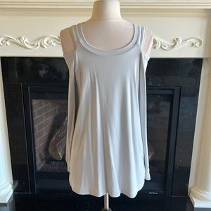 Soft Gray Knit Tunic Comfy Short Dress Mini Reaction Kenneth Cole Womens Small